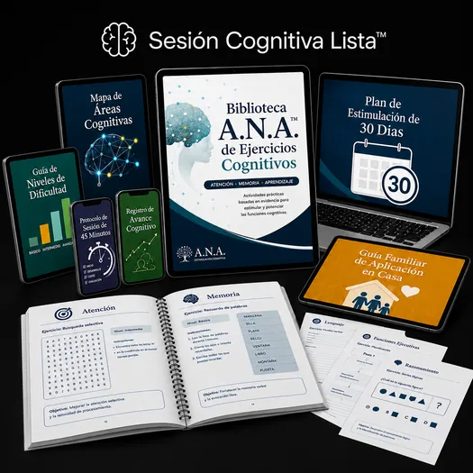 Mockup completo de Sesión Cognitiva Lista